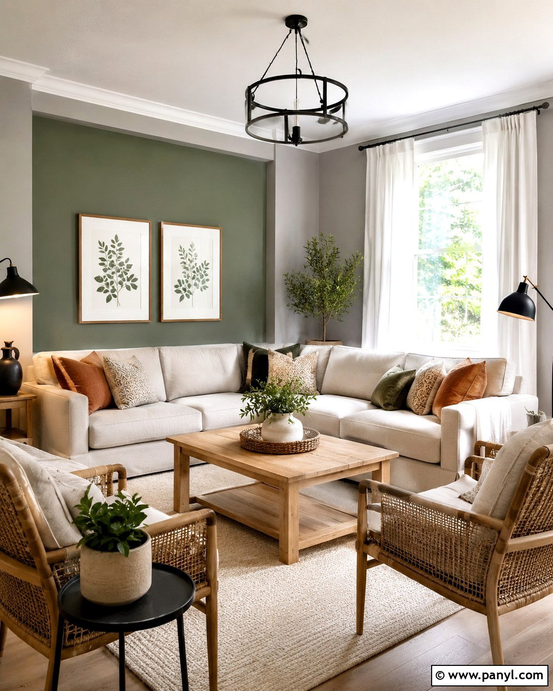 Sage Green Accent Wall Living Room - 20 Gray Walls With Green Accent Wall Ideas