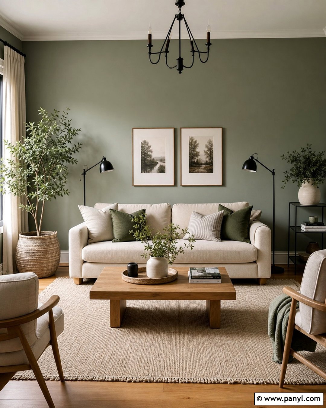 Sage Green Accent Wall Living Room - 30 Accent Wall Green Ideas