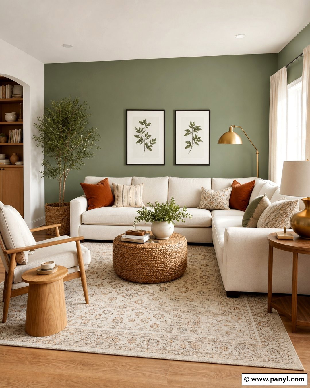 Sage Green Accent Wall Living Room - 35 green accent walls