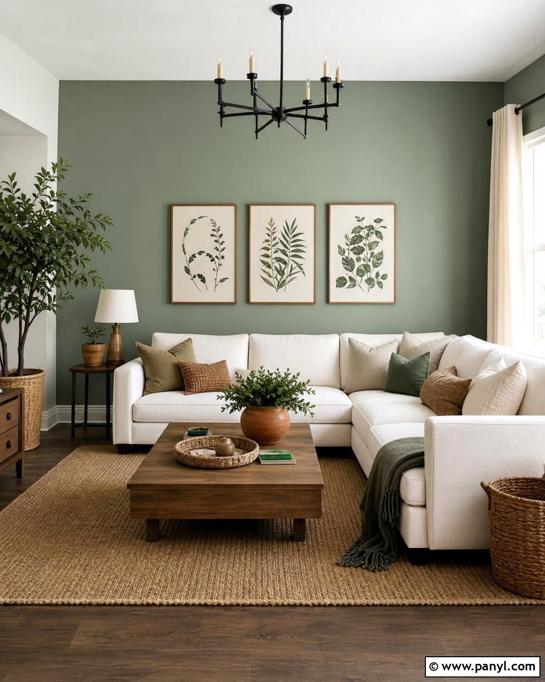 Sage Green Accent Wall Living Room - 50 green accent wall ideas