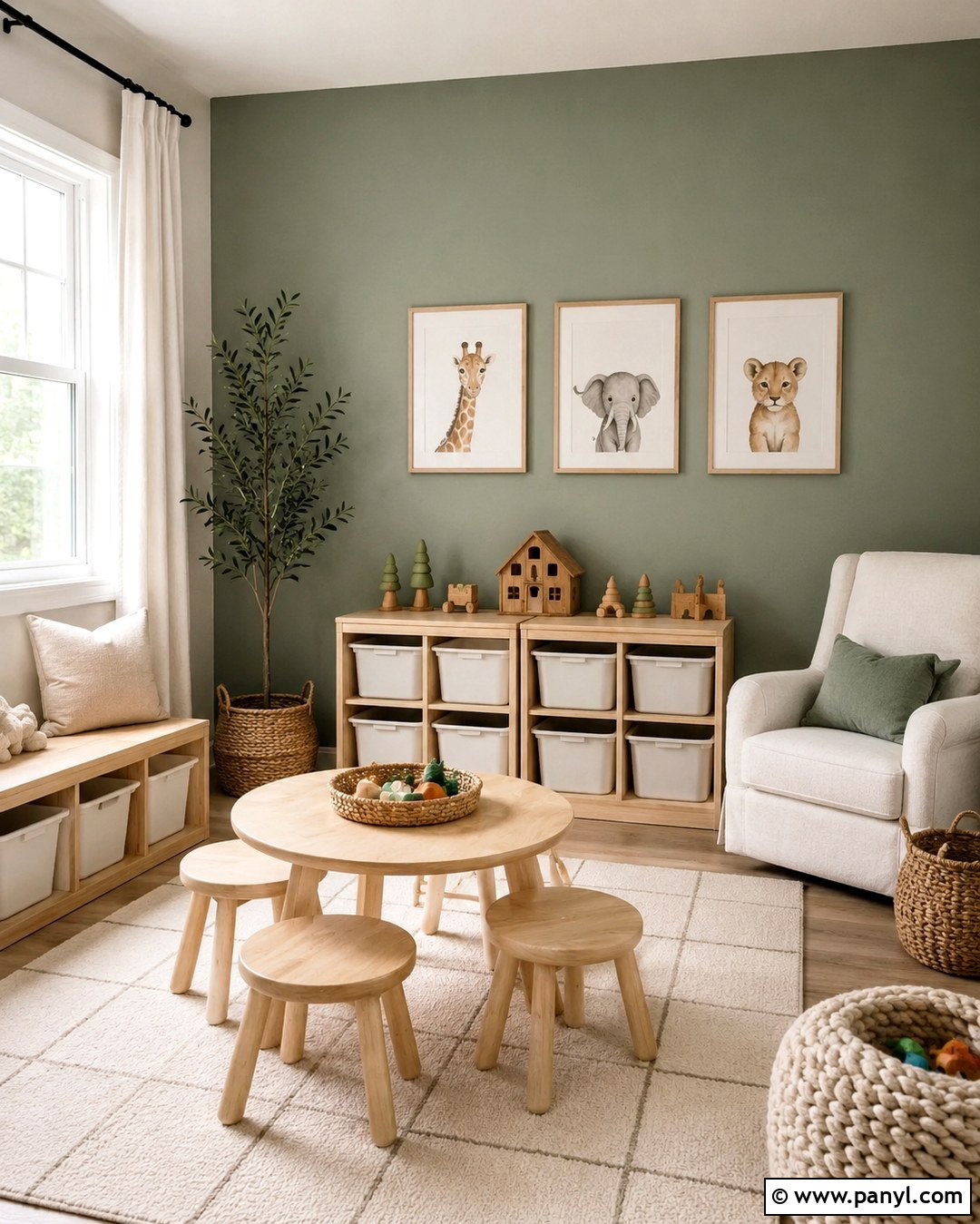 Sage Green Accent Wall Playroom - 20 Green Accent Wall Playroom Ideas