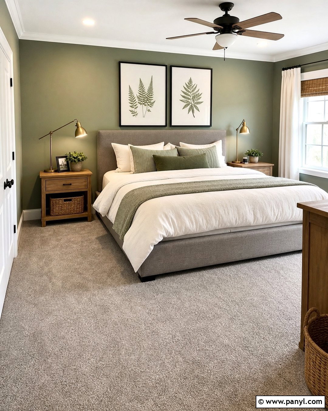 Sage Green Accent Wall With Grey Carpet - 20 Sage Green Accent Wall With Grey Ideas
