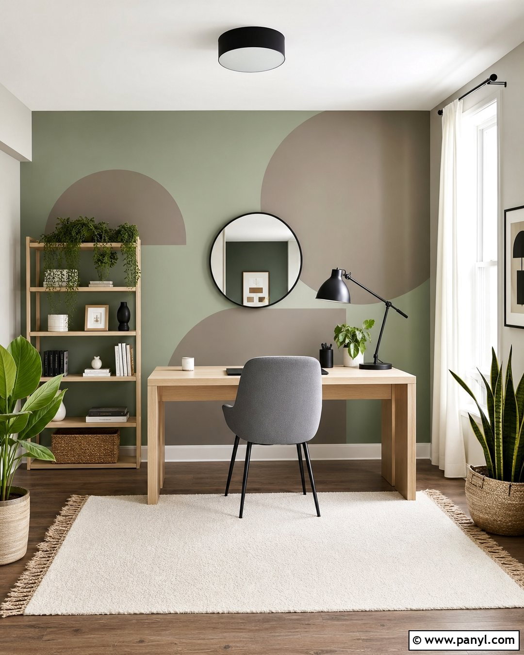 Sage Green Accent Wall With Grey Geometric Paint - 20 Sage Green Accent Wall With Grey Ideas