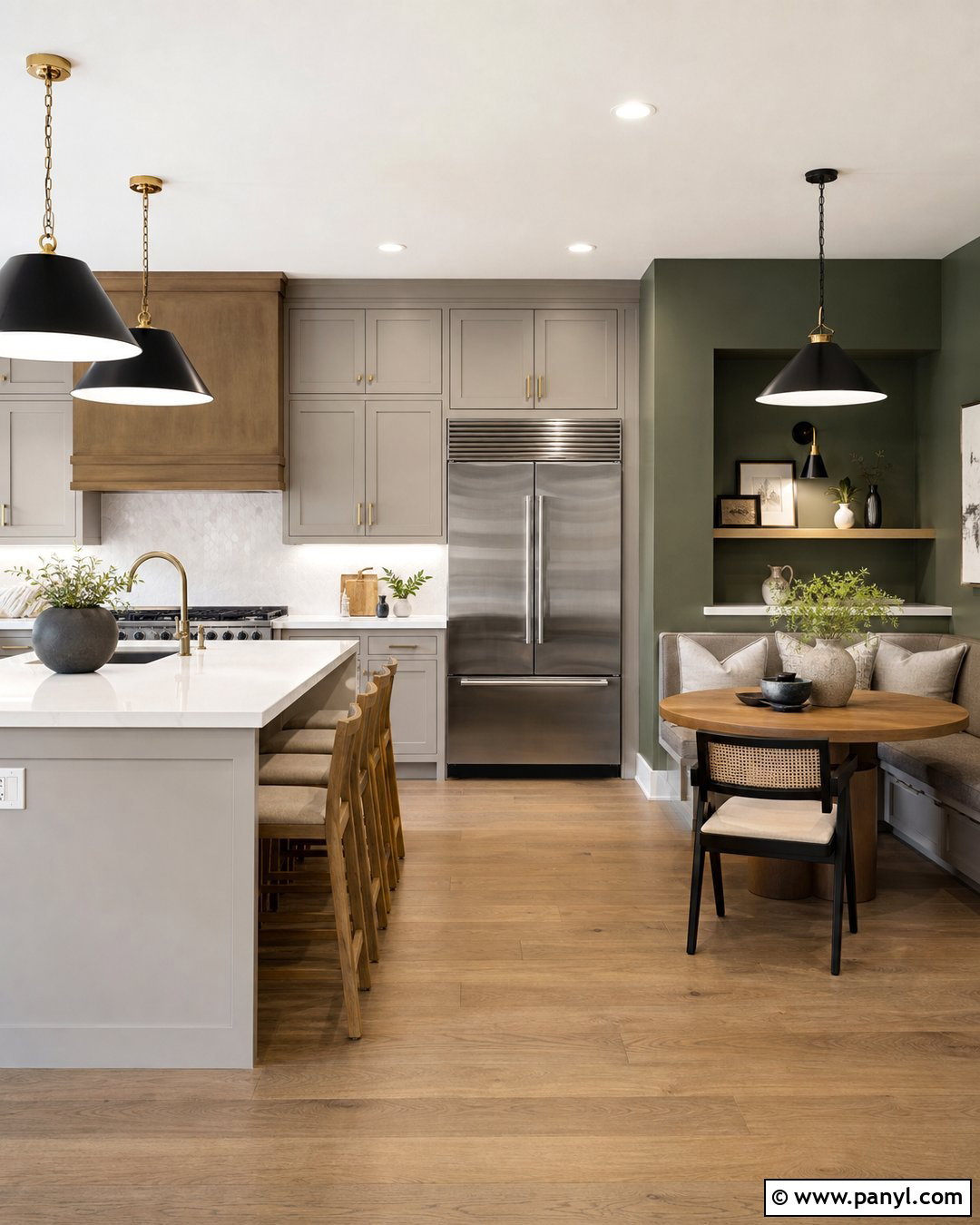 Sage Green Accent Wall With Grey Kitchen Cabinets - 20 Sage Green Accent Wall With Grey Ideas