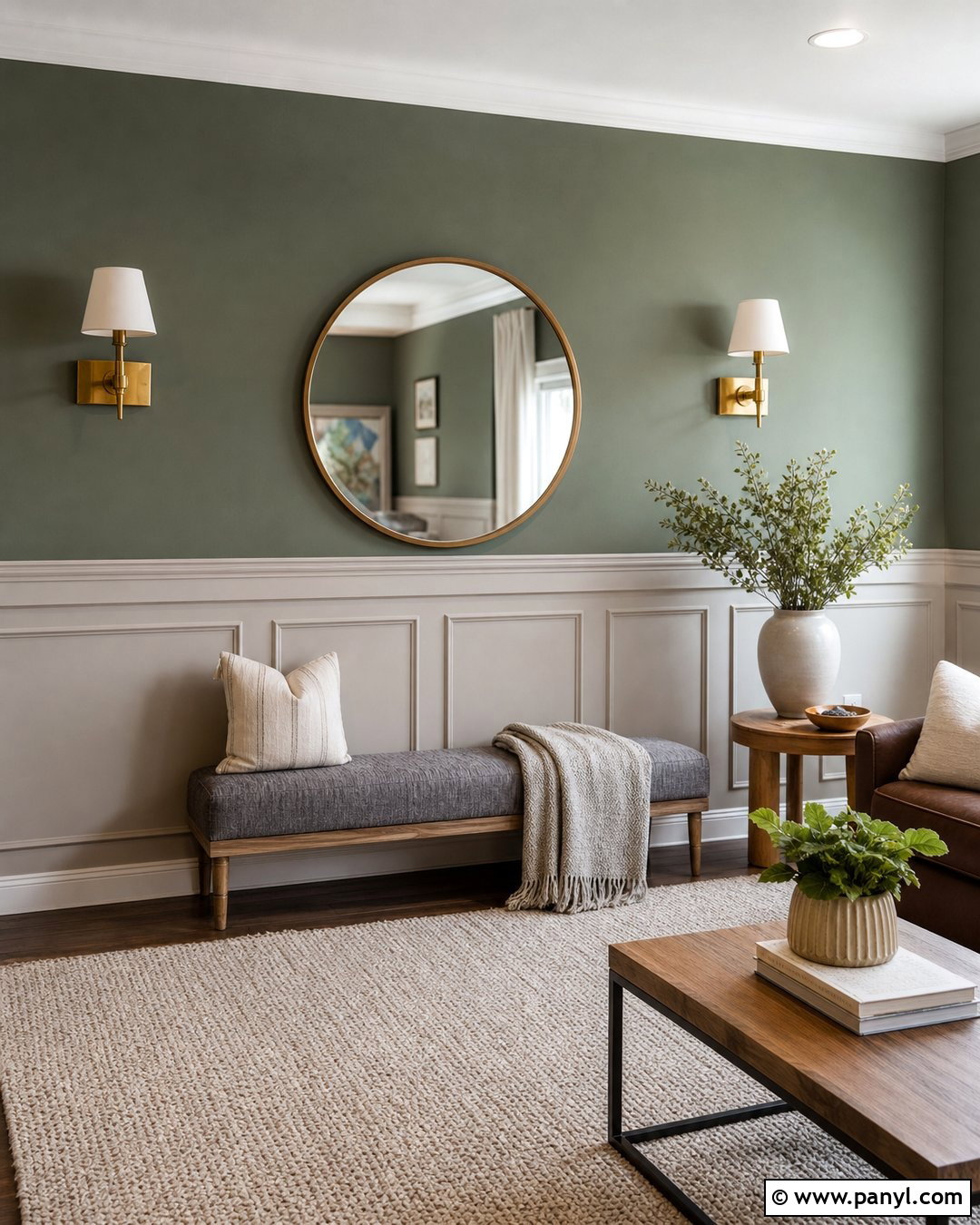 Sage Green Accent Wall With Grey Paneling - 20 Sage Green Accent Wall With Grey Ideas