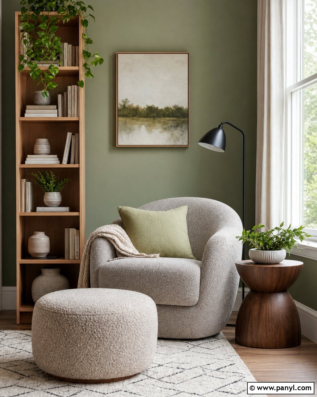 Sage Green Accent Wall With Grey Reading Corner - 20 Sage Green Accent Wall With Grey Ideas