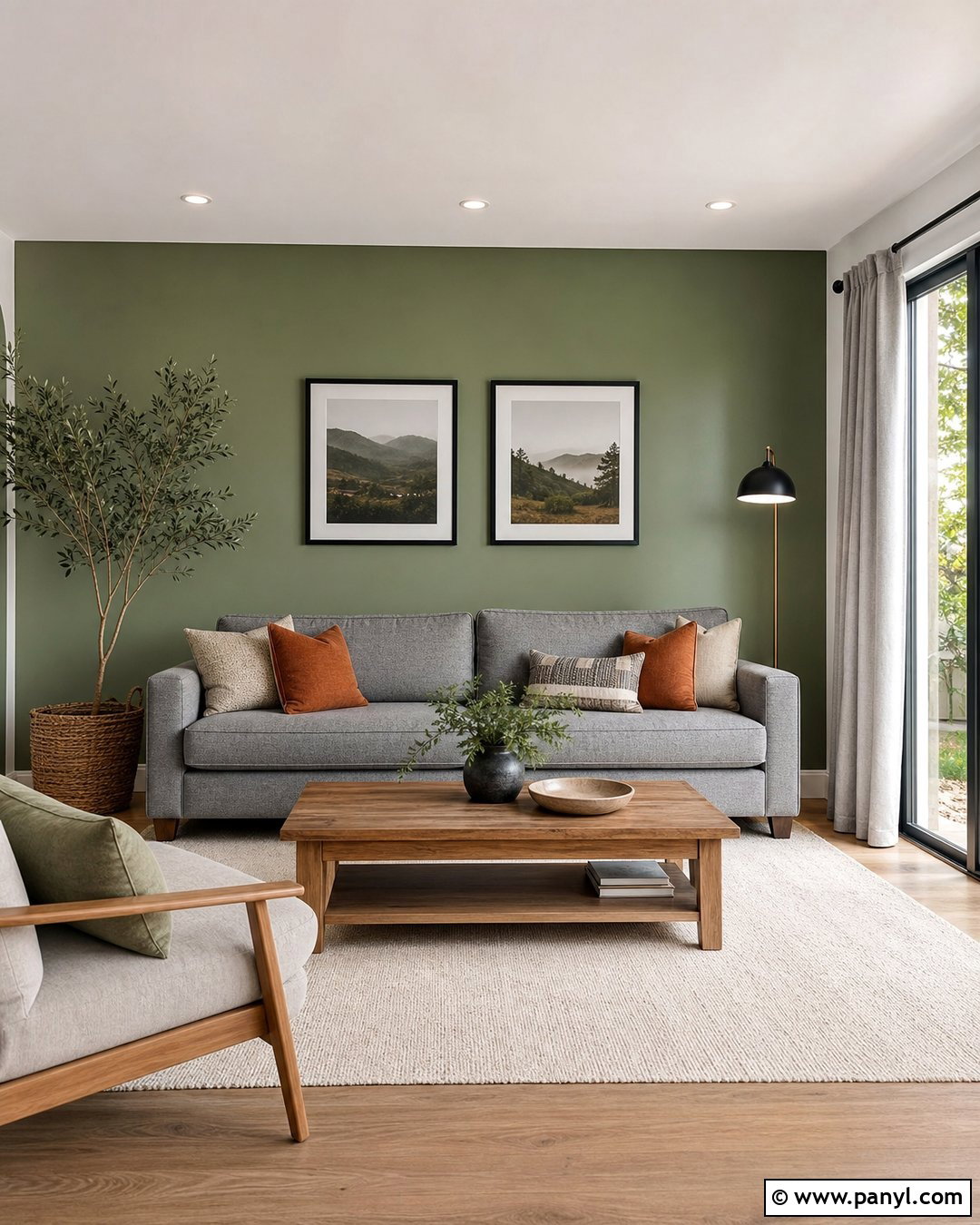 Sage Green Accent Wall With Grey Sofa - 20 Sage Green Accent Wall With Grey Ideas