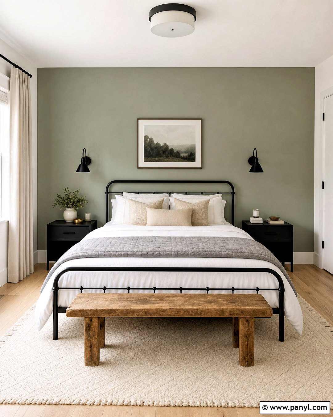 Sage Green And Black Bedroom - 20 sage green accent wall bedroom ideas