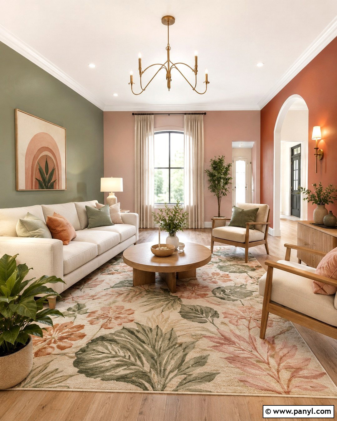 Sage Green And Blush Living Room Walls - 20 Each Wall Different Color Ideas