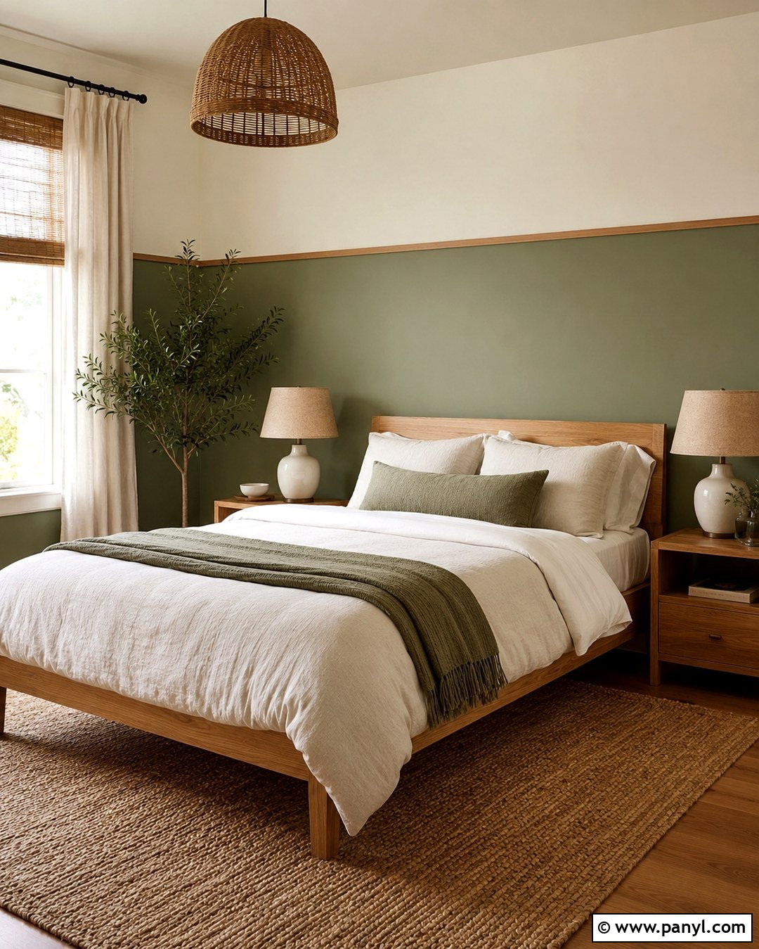 Sage Green And Cream Accent Wall - 20 Two Color Accent Wall Ideas