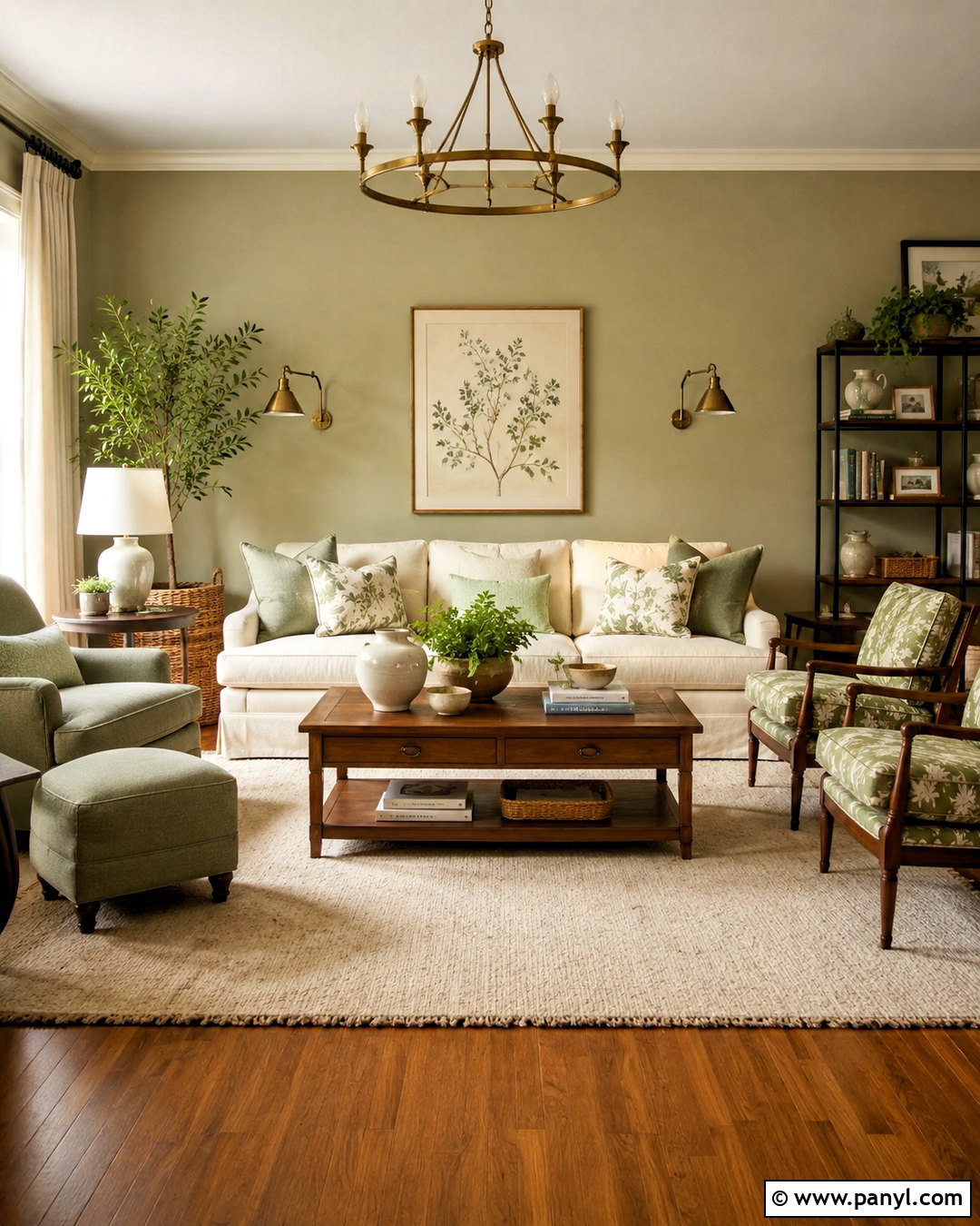 Sage Green And Cream Drawing Room - 20 drawing room colour combinations