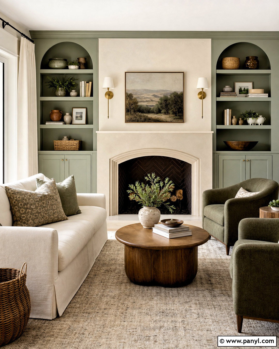 Sage Green And Cream Fireplace Living Room - 20 sage green and cream living room ideas