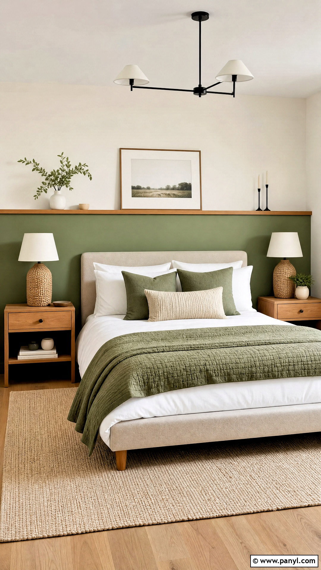 Sage Green And Cream Two Tone Accent Wall - 20 2 tone accent wall ideas