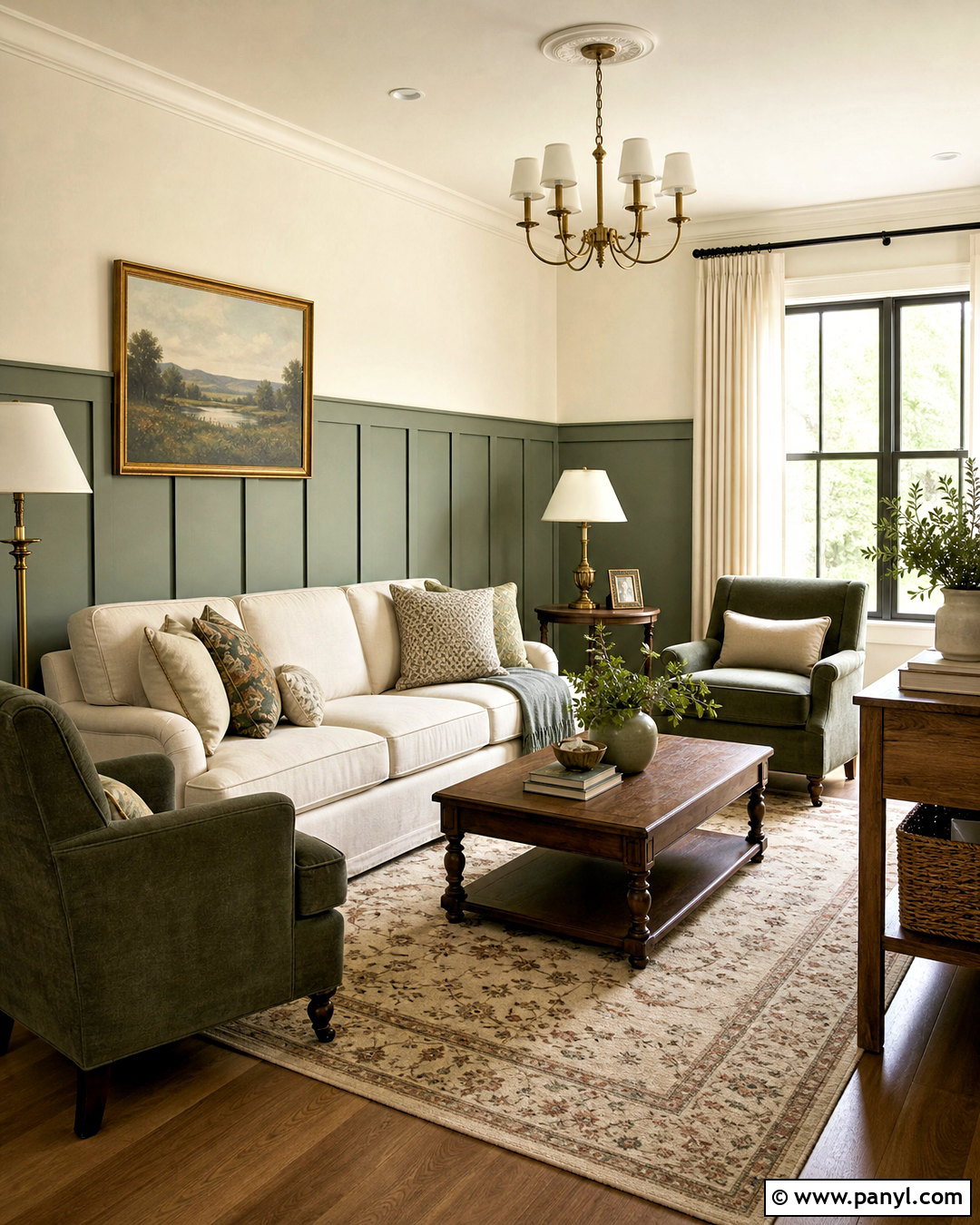 Sage Green And Cream Wall Paneling - 20 sage green and cream living room ideas