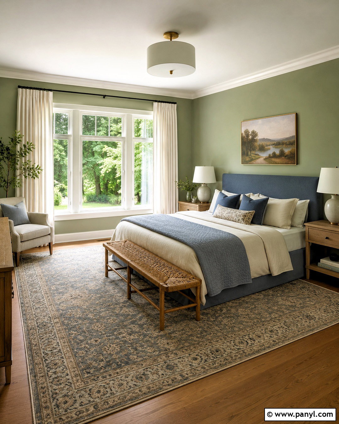 Sage Green And Dusty Blue Bedroom - 20 blue and green interior design ideas