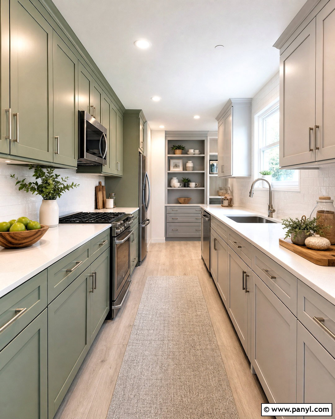 Sage Green And Gray Galley Kitchen - 20 sage green and grey kitchen ideas