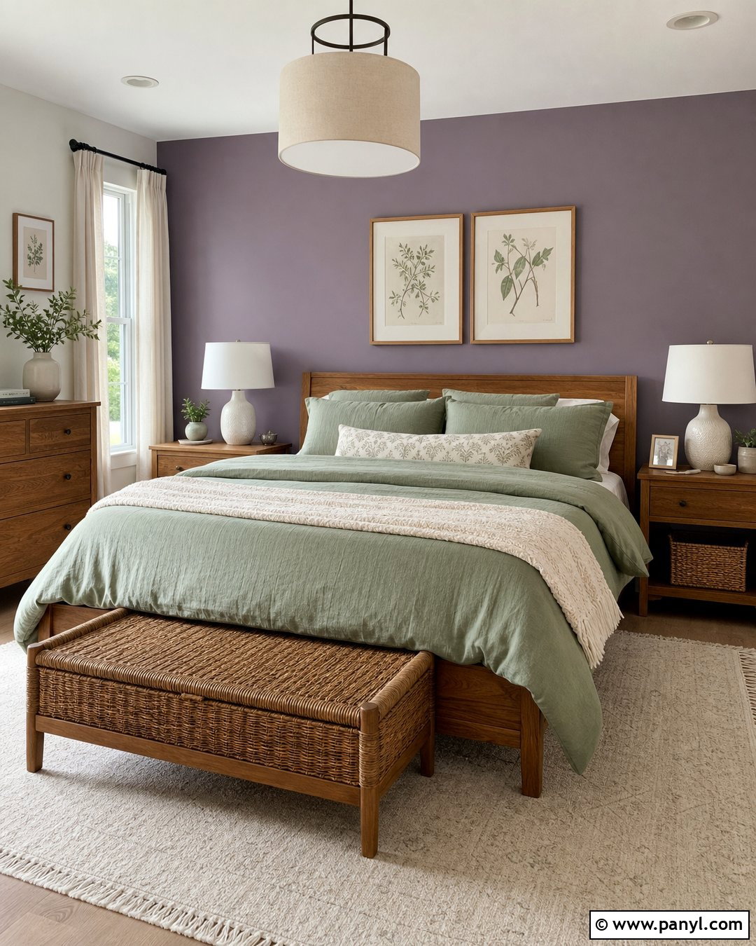 Sage Green And Lavender Accent Wall - 30 Lavender Accent Wall Ideas
