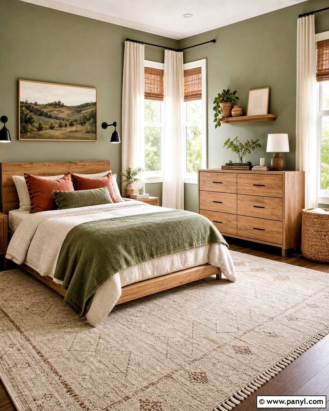Sage Green And Natural Wood Girls Bedroom - 20 girls bedroom color ideas