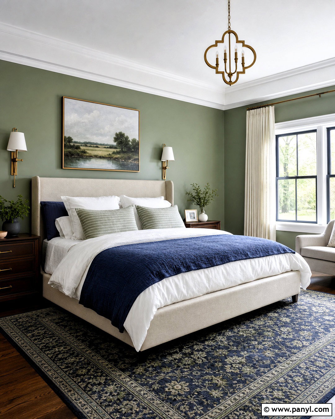 Sage Green And Navy Bedroom - 20 sage accent wall bedroom ideas