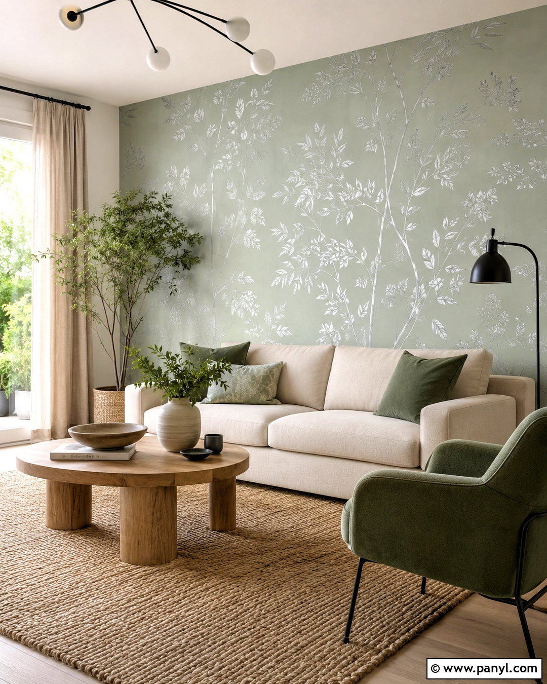 Sage Green And Silver Shimmer Wall - 35 silver shimmer wall ideas