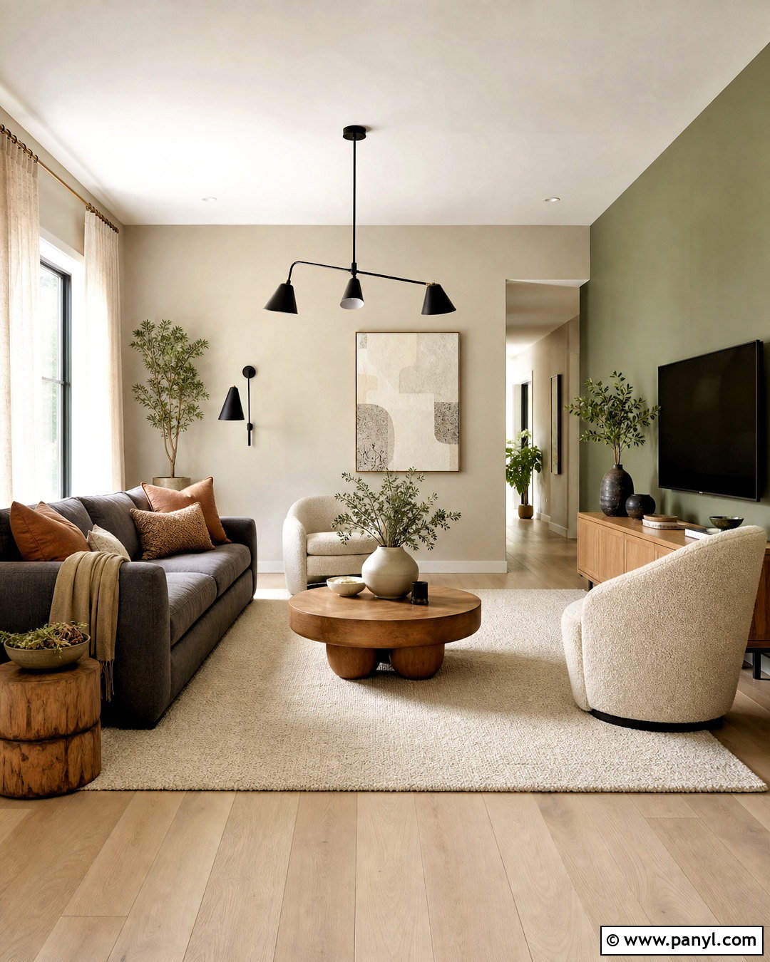Sage Green And Soft Greige Living Room - 20 asian paints royale living rooms colour ideas