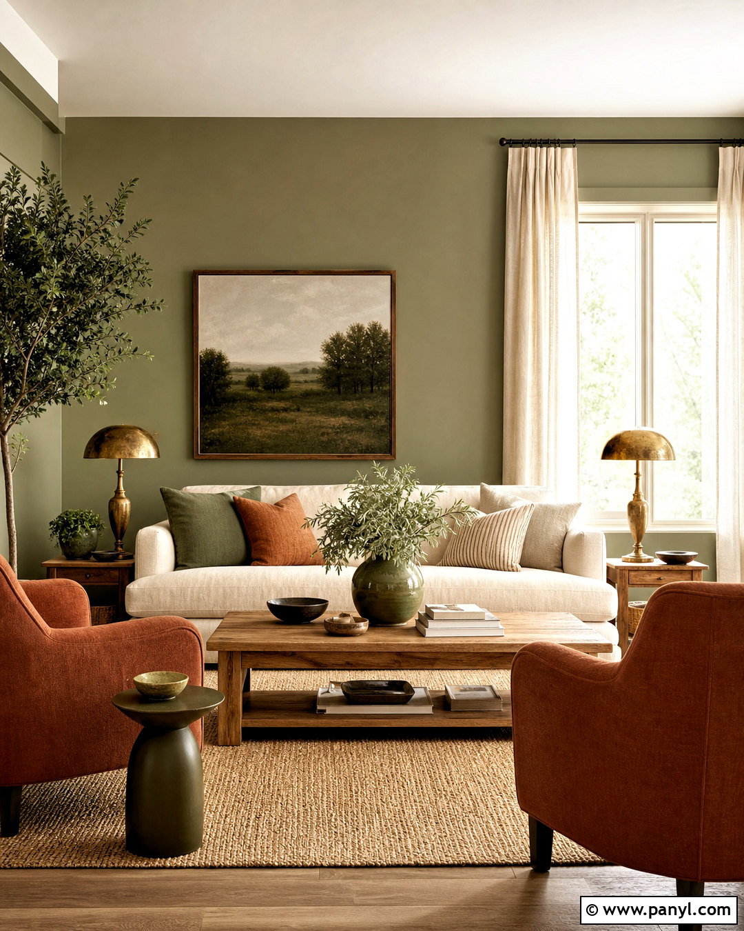Sage Green And Terracotta Living Room - 20 interior room color combination ideas