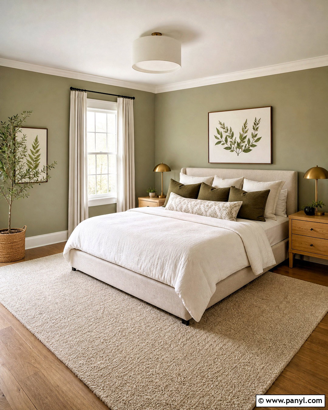 Sage Green And Warm White Bedroom - 20 bedroom color combination ideas