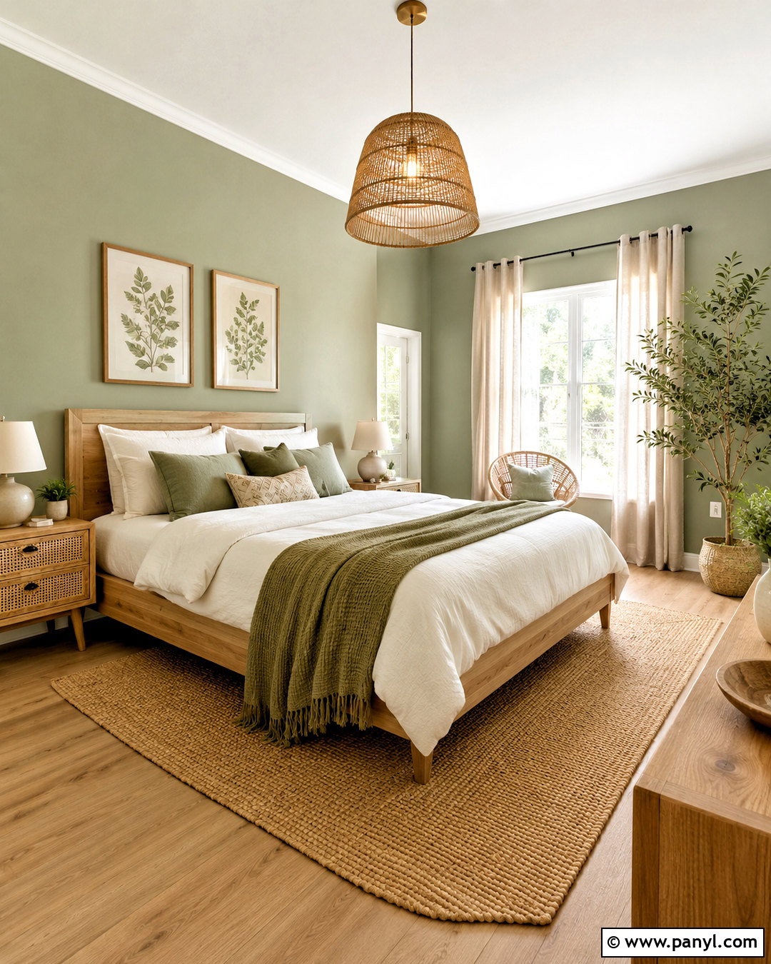 Sage Green And Warm White Boho Bedroom - 20 boho bedroom color palettes