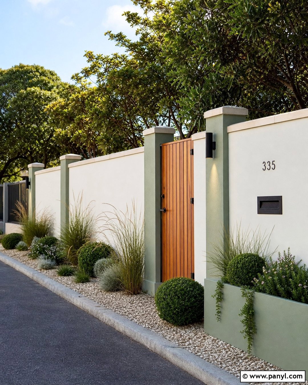 Sage Green And Warm White Compound Wall - 30 compound wall colour combinations