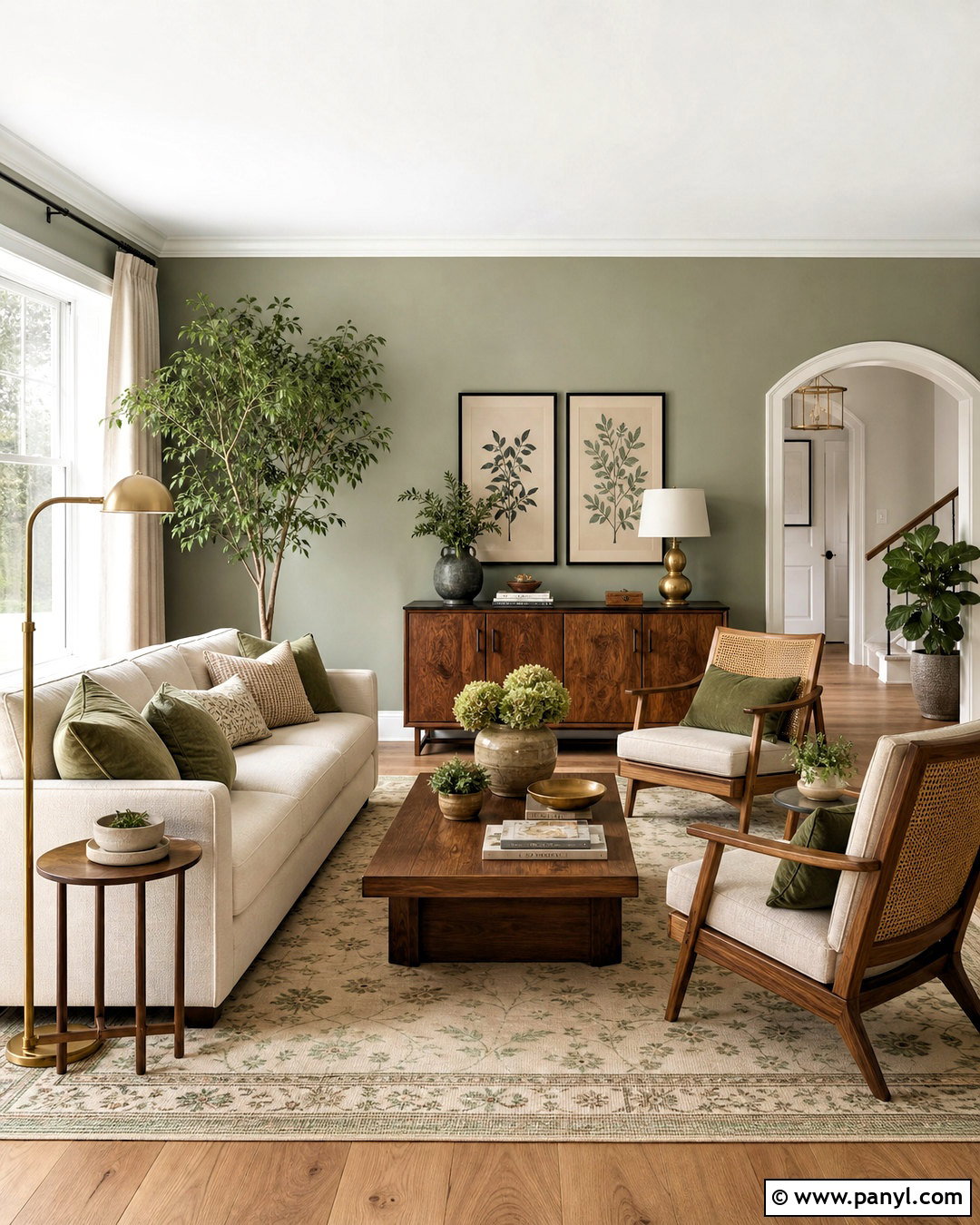 Sage Green And Warm White Drawing Room - 20 drawing room color combination ideas