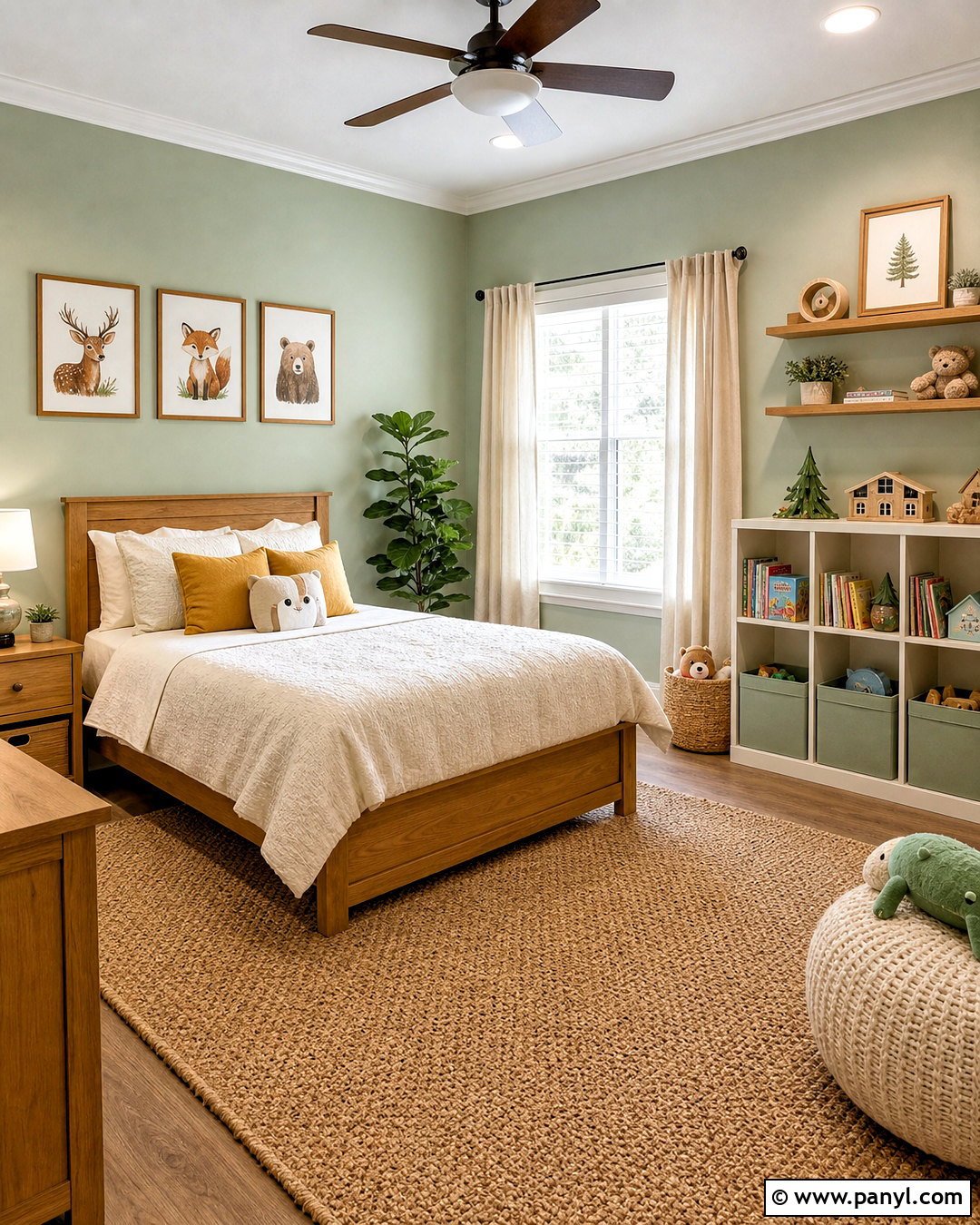 Sage Green And Warm White Kids Room - 20 kids room color schemes