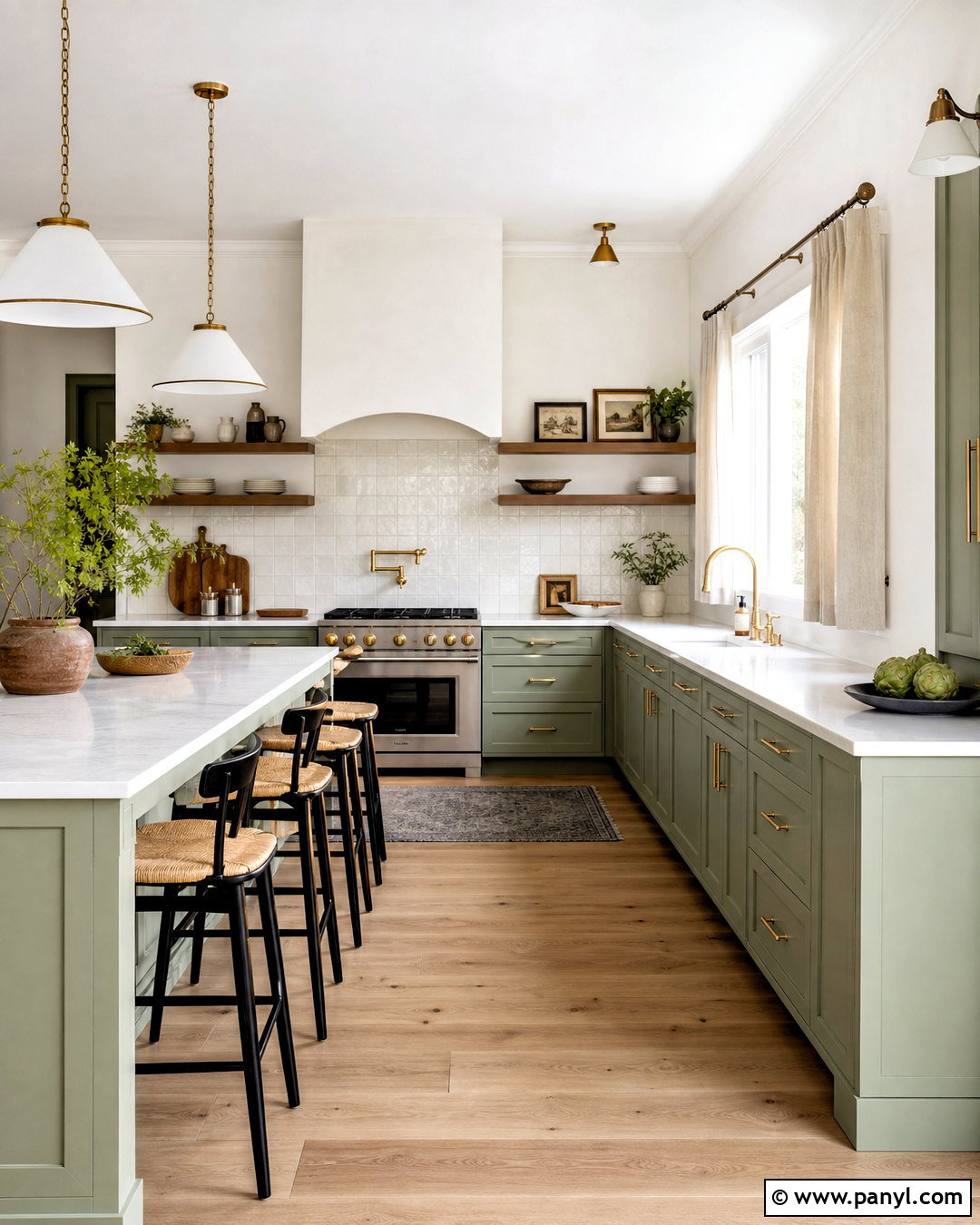 Sage Green And Warm White Kitchen Palette - 20 kitchen colour palettes