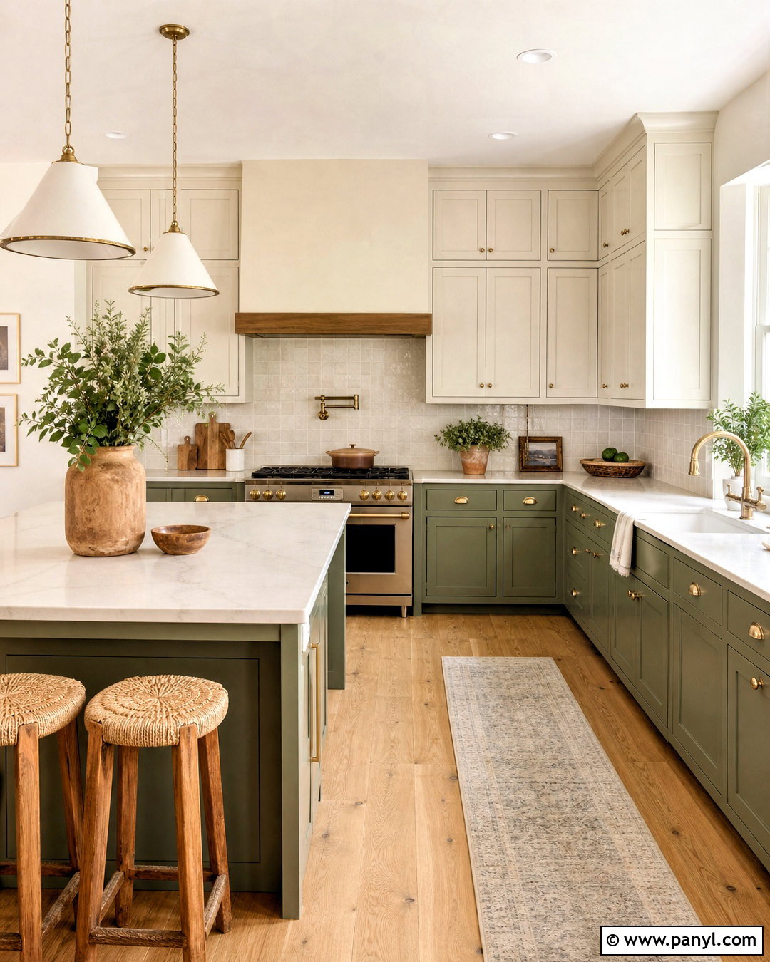 Sage Green And Warm White Kitchen - 20 kitchen colour schemes
