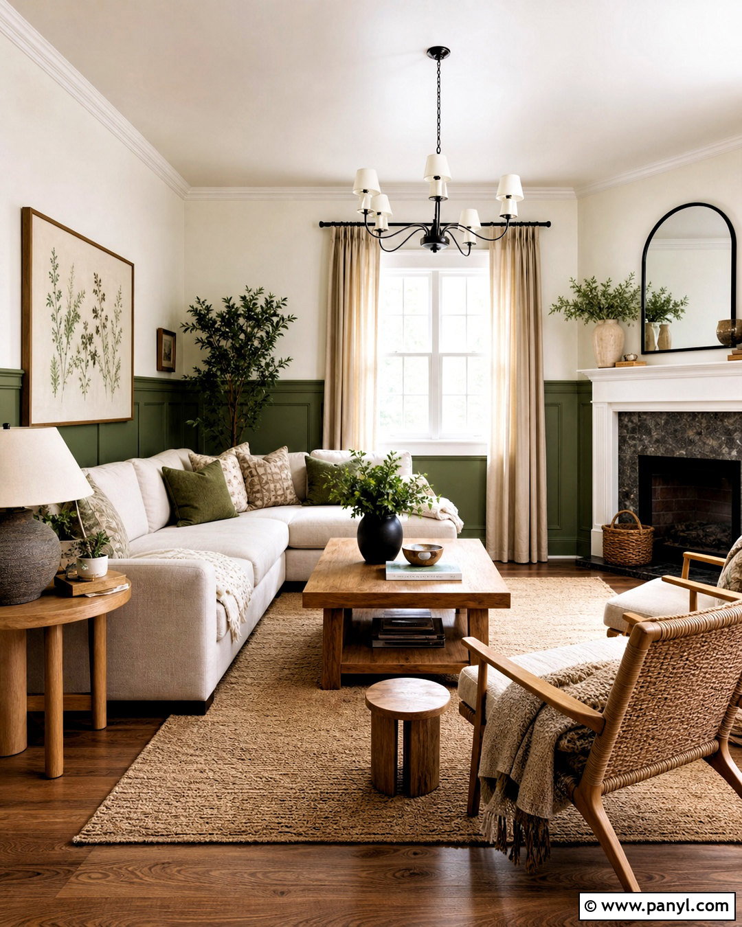 Sage Green And Warm White Living Room Walls - 20 2 tone living room walls paint colors