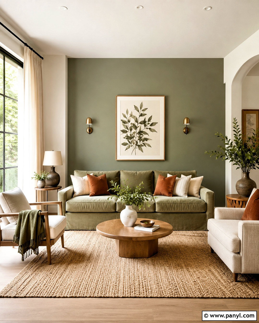 Sage Green And Warm White Living Room - 35 wall color combinations living rooms
