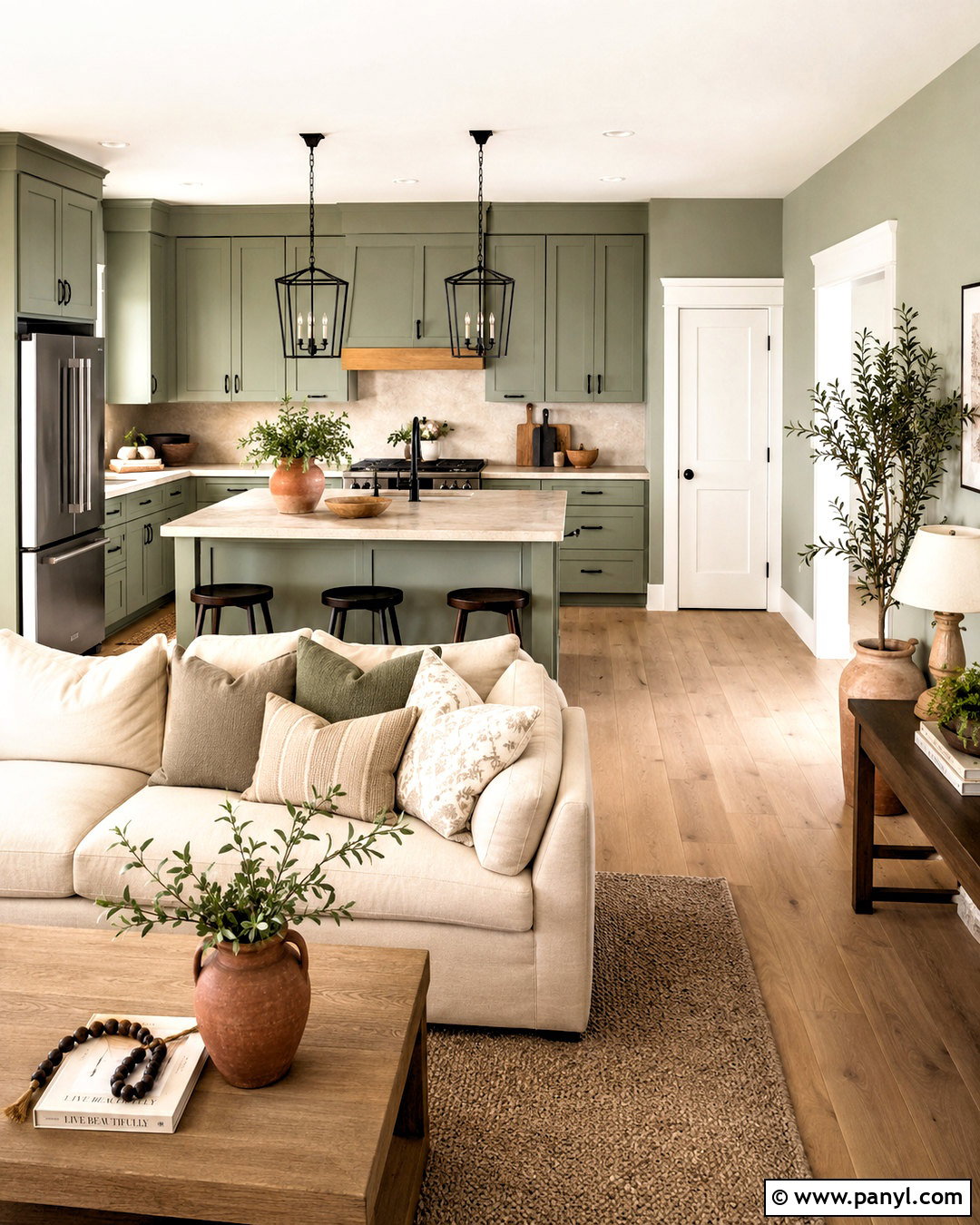 Sage Green And Warm White Paint Color Scheme - 20 paint color schemes for home ideas