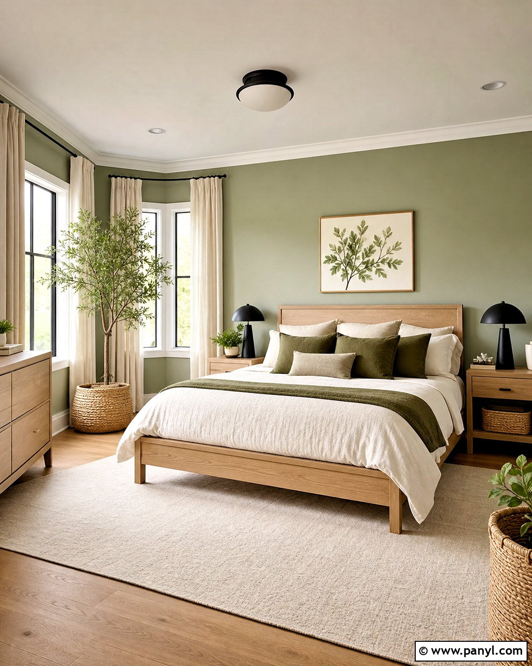 Sage Green And Warm White Room Color Combination - 20 aesthetic room colour combination ideas