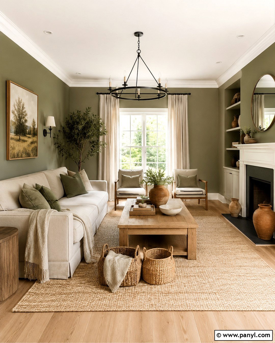 Sage Green And Warm White Wall Color Combination - 20 Interior Wall Color Combination Ideas