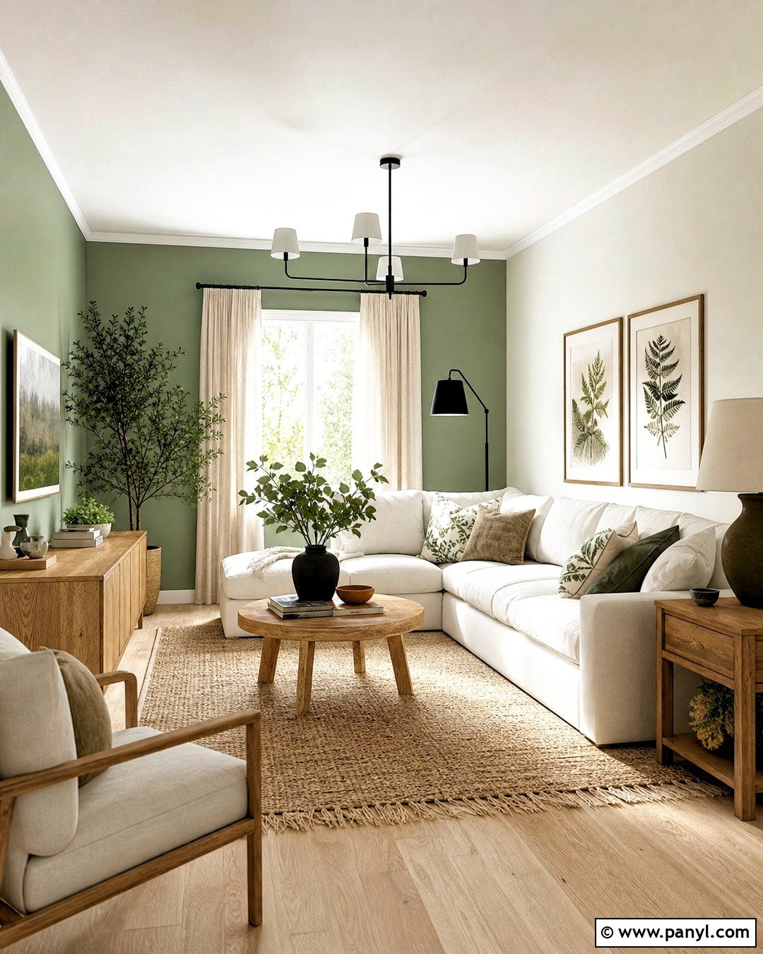 Sage Green And Warm White Wall Combination - 20 wall painting colour combination ideas