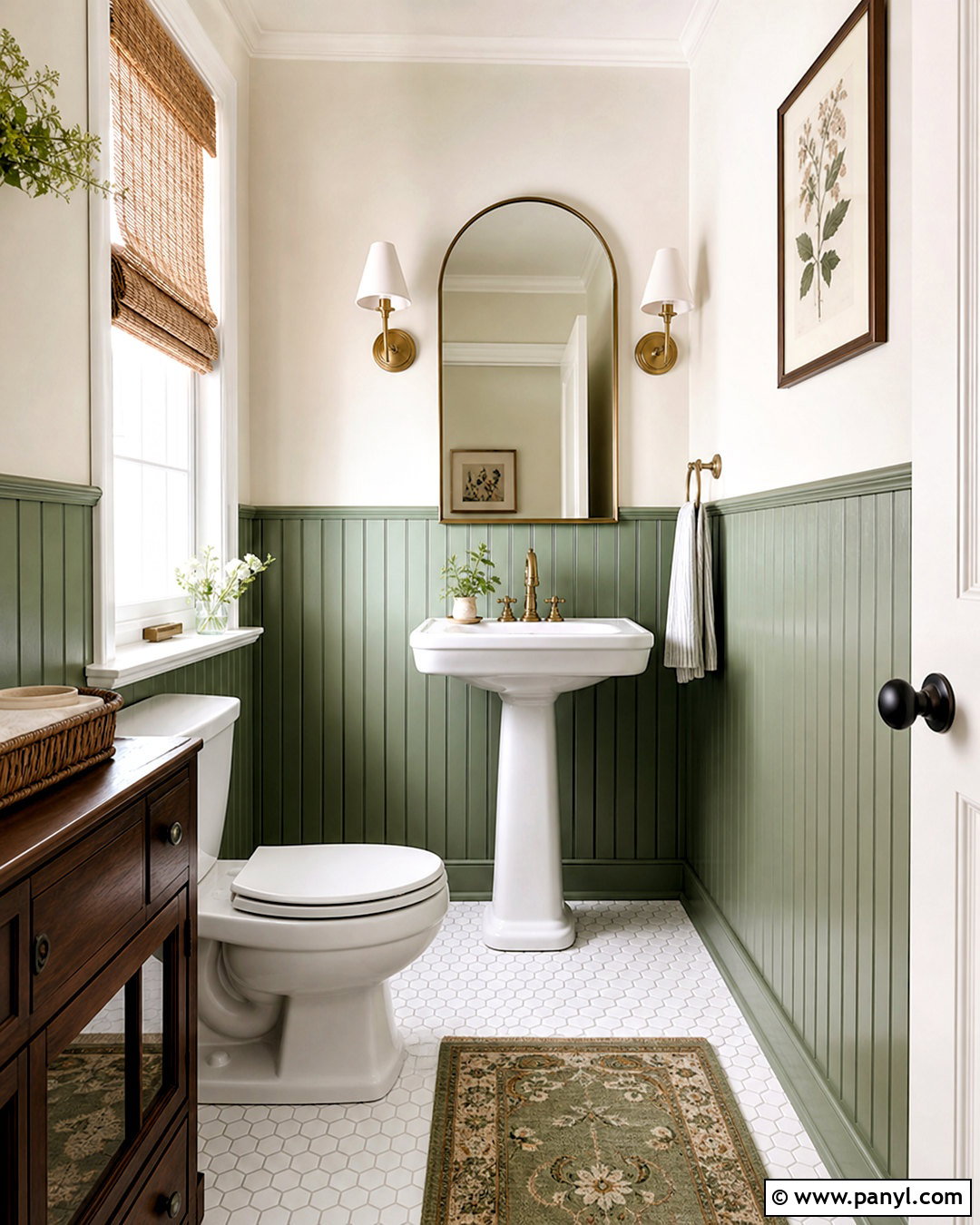 Sage Green And White Bathroom With Wainscoting - 20 sage green and white bathroom ideas