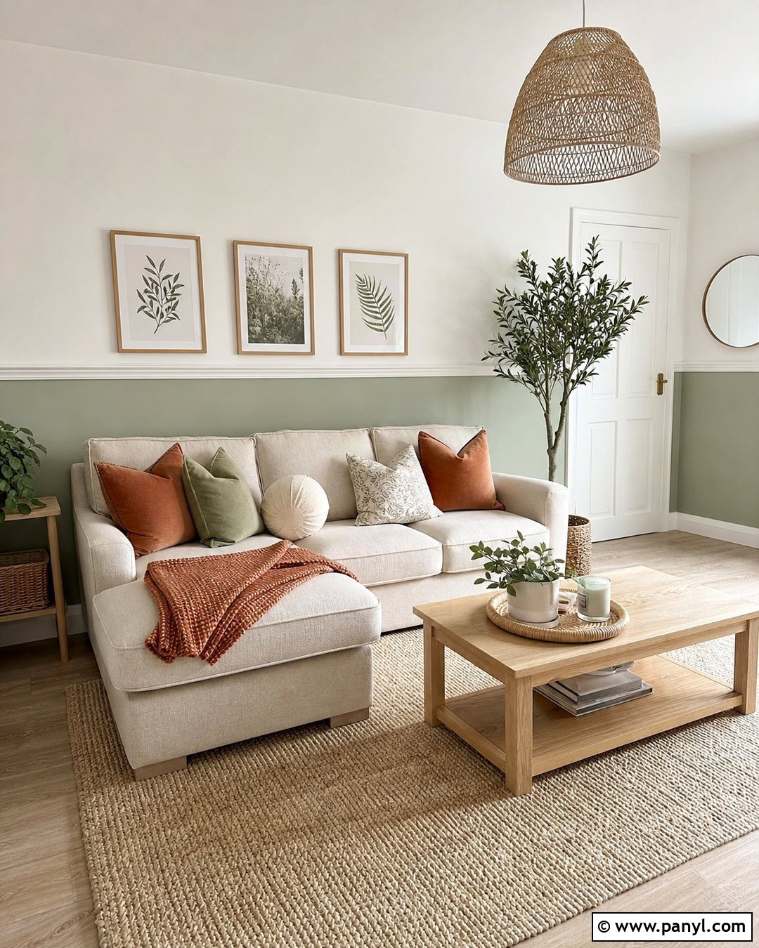 Sage Green And White Living Room Wall - 25 Half Green Half White Wall Ideas