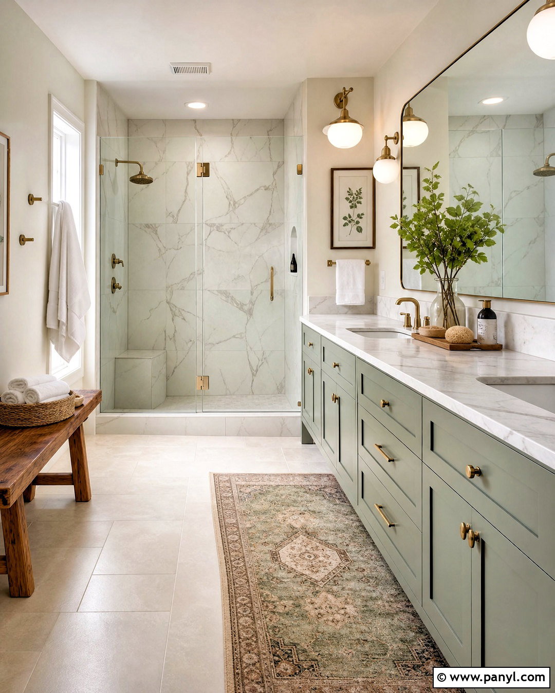 Sage Green And White Marble Bathroom - 20 sage green and white bathroom ideas