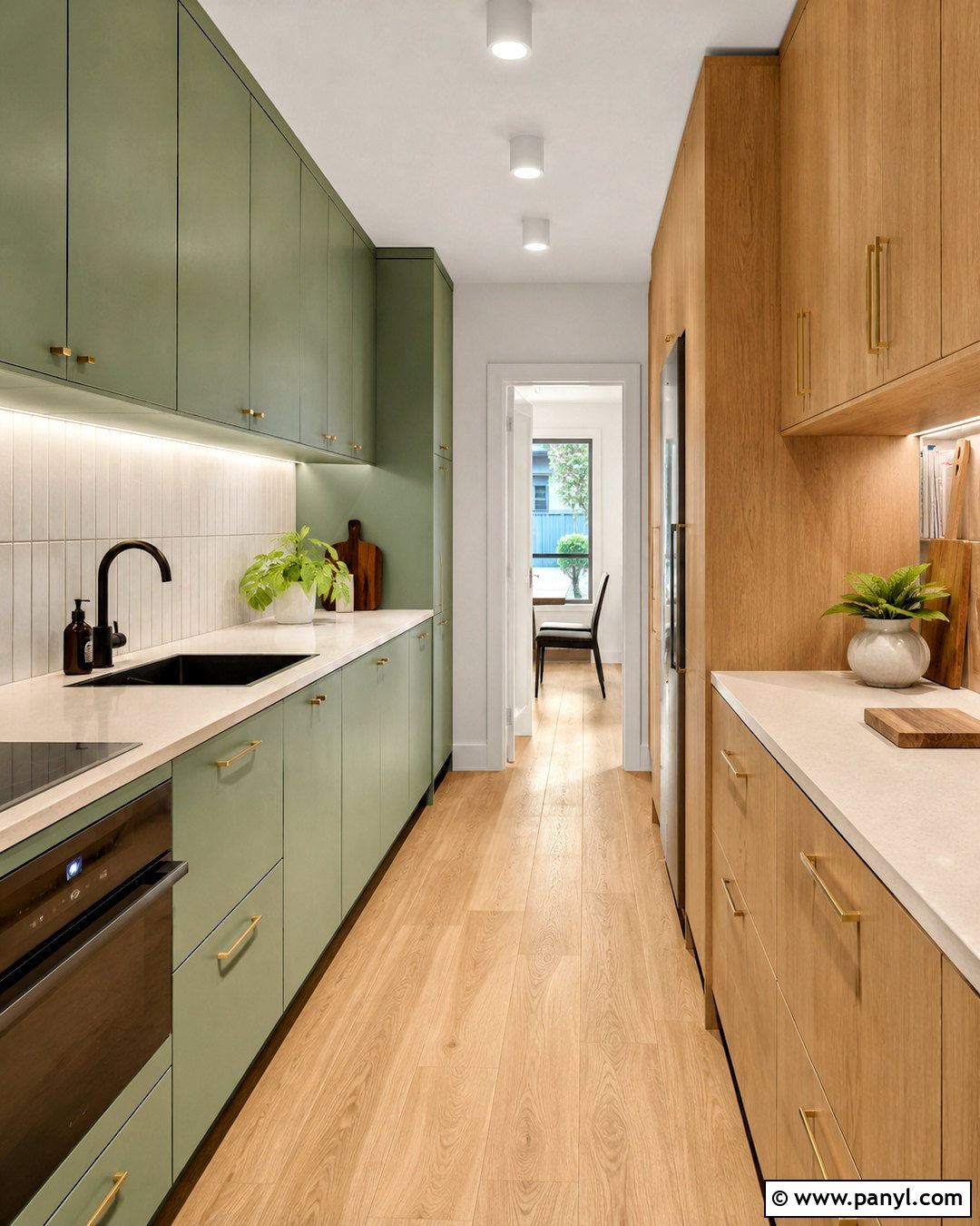 Sage Green And Wood Galley Kitchen - 20 sage green and wood kitchen ideas