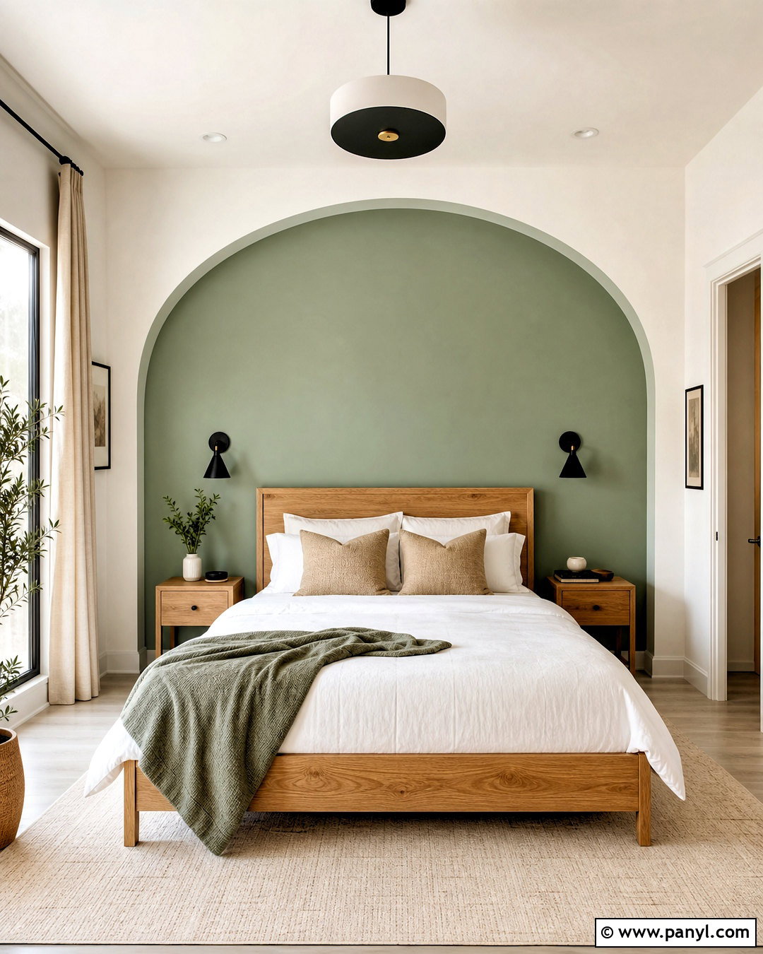 Sage Green Arch Feature Wall - 20 sage green feature wall ideas