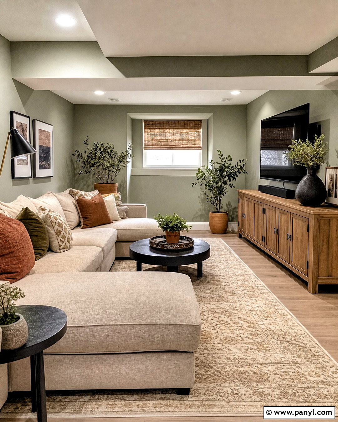 Sage Green Basement Family Room - 20 basement colors ideas