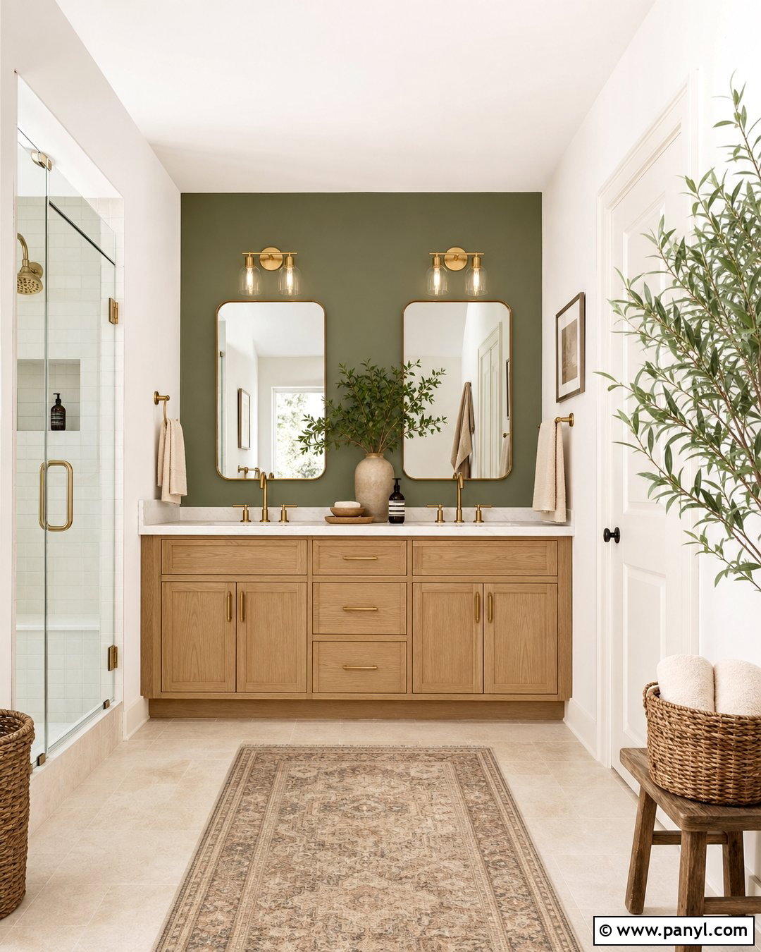 Sage Green Bathroom Accent Wall - 35 Green Accent Wall Bathroom Ideas