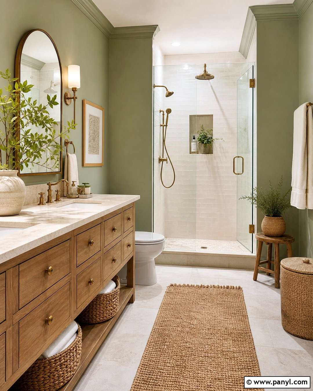 Sage Green Bathroom Walls - 25 Painted Walls Bathroom Ideas