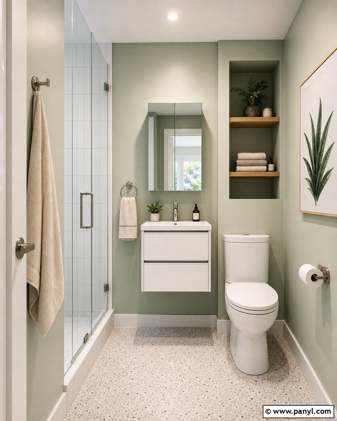 Sage Green Bathroom Walls In A Small Bathroom - 25 Sage Green Walls Bathroom Ideas