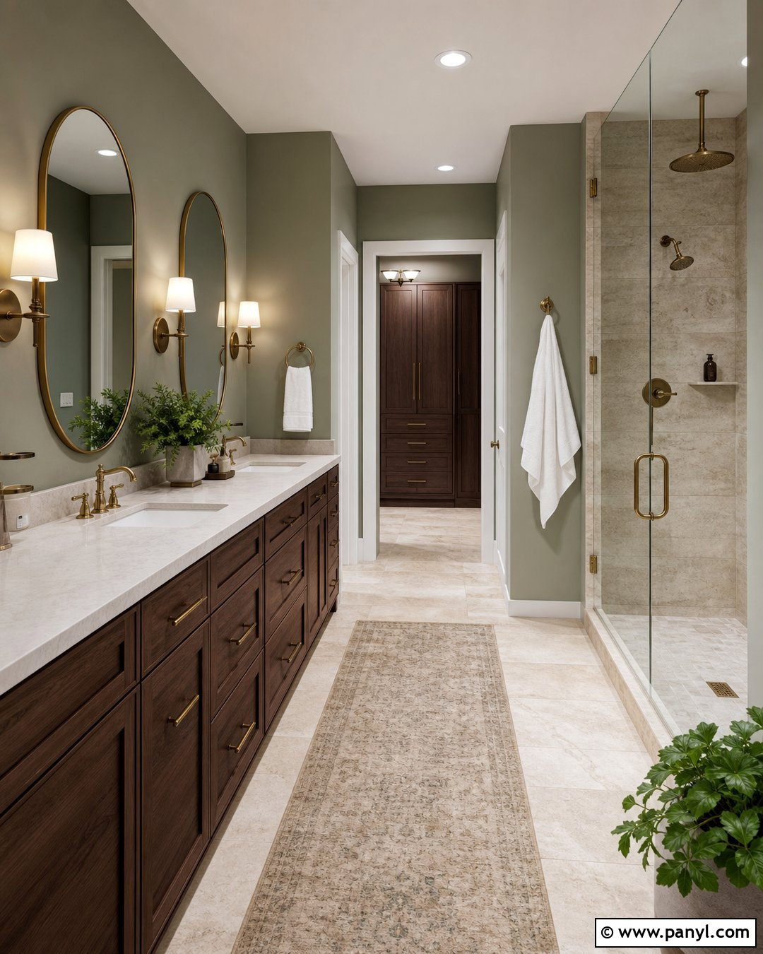 Sage Green Bathroom Walls With Dark Wood - 25 Sage Green Walls Bathroom Ideas