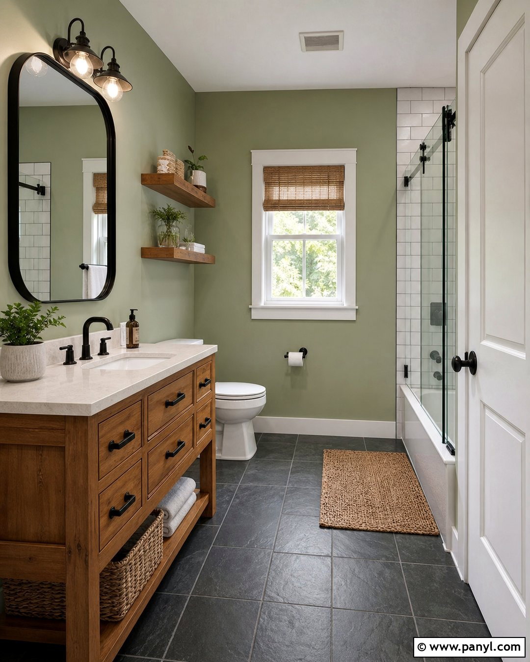 Sage Green Bathroom Walls With Farmhouse Decor - 25 Sage Green Walls Bathroom Ideas